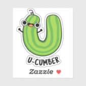 U-Nummer Funny Cucumber Pun Aufkleber (Blatt)