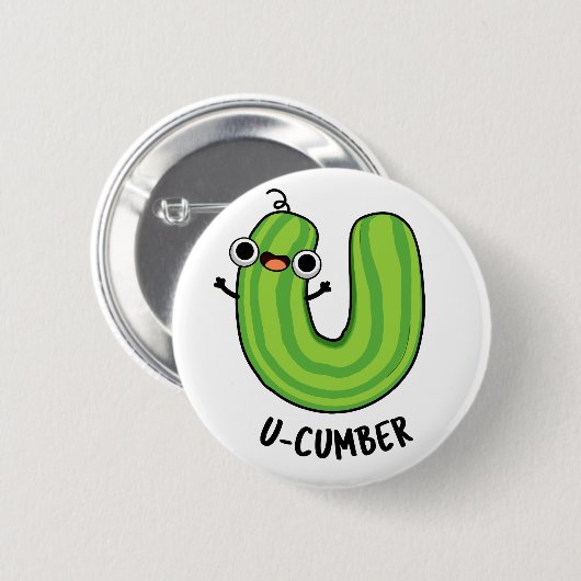 U-Nummer Funny Cucumber Pun Button (Vorne & Hinten)