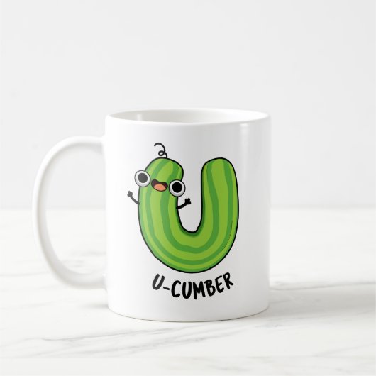 U-Nummer Funny Cucumber Pun Kaffeetasse (Links)