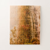 U.P. Michigan Fog Rising on Pond Travel Foto Puzzle (Vertikal)