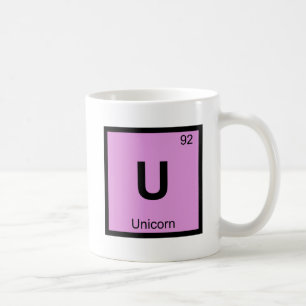 U - Periodisches Symbol der Unicorn Chemistry Kaffeetasse