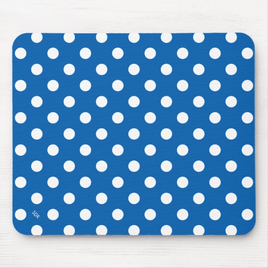 U pick Background Color Polka Dots White Mousepad (Vorne)