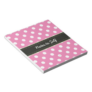 U pick Background Color Polka Dots White Notizblock