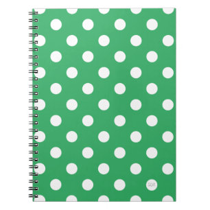 U pick Background Color Polka Dots White Notizblock