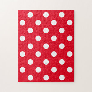 U pick Background Color Polka Dots White Puzzle