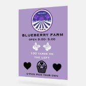 U-Pick Blueberry Farm Werbeaktion Acrylschild (Winkel)