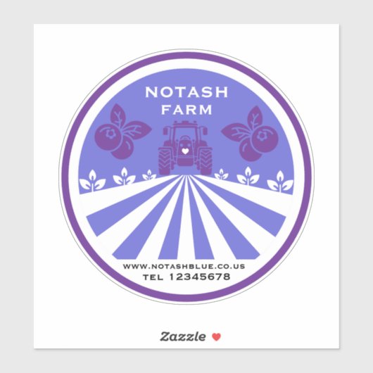 U-Pick Blueberry Farm Werbeaktion Aufkleber (Blatt)