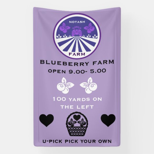 U-Pick Blueberry Farm Werbeaktion Banner (Vertikal)