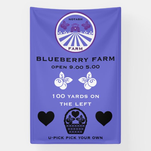 U-Pick Blueberry Farm Werbeaktion Banner (Vertikal)
