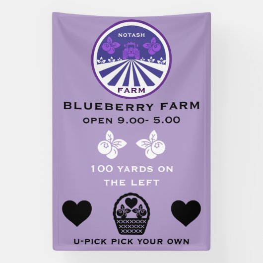 U-Pick Blueberry Farm Werbeaktion Banner (Vertikal)