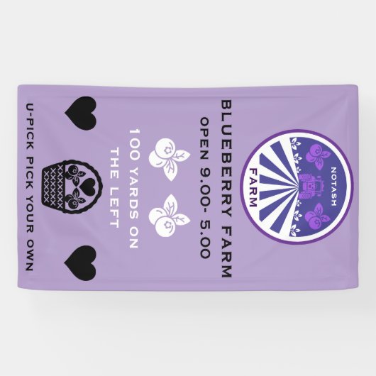 U-Pick Blueberry Farm Werbeaktion Banner (Horizontal)