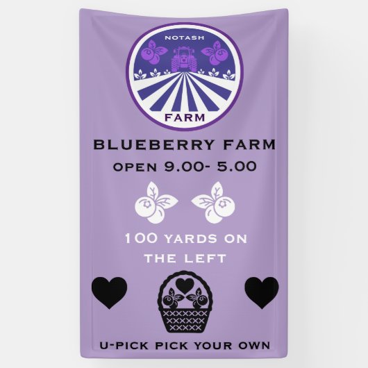 U-Pick Blueberry Farm Werbeaktion Banner (Vertikal)