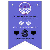 U-Pick Blueberry Farm Werbeaktion Wimpelkette (Dritte Fahne)