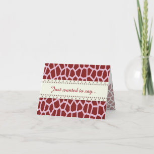 U pick Color/ Brown Giraffe Print in Mosaic Tile Dankeskarte