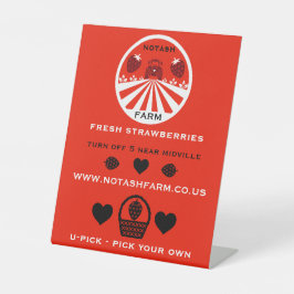 U-Pick Strawberry Farm Werbeaktion Sockelschild