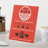 U-Pick Strawberry Farm Werbeaktion Sockelschild (In SItu)