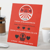 U-Pick Strawberry Farm Werbeaktion Sockelschild (In Situ)