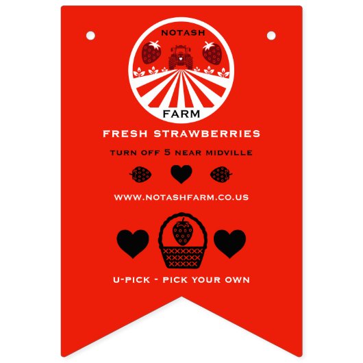 U-Pick Strawberry Farm Werbeaktion Wimpelkette (Zweite Fahne)