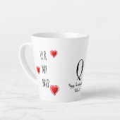 U R MY MVP Modernes Christliches Valentinmonogramm Milchtasse (Linke Ecke)