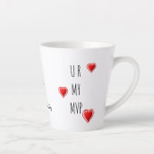 U R MY MVP Modernes Christliches Valentinmonogramm Milchtasse (Rechts)