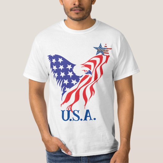 "U.S.A." American Eagle Monogramm T-Shirt (Vorderseite)