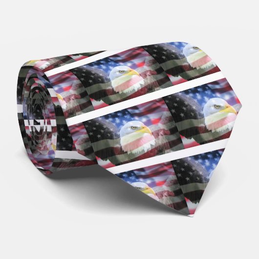 U.S.A. Eagle u. Flagge Krawatte (Gerollt)