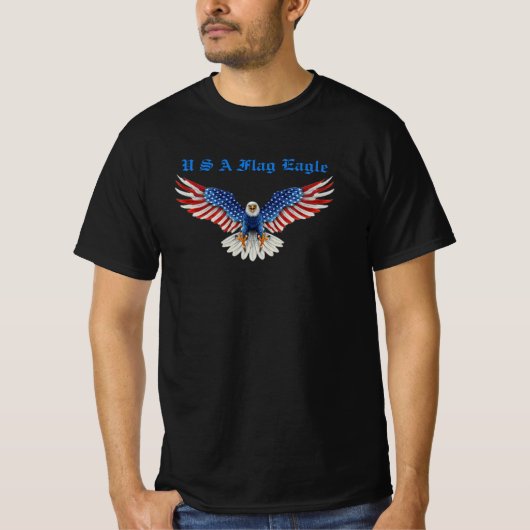 U S a Flag Eagle Bird Flying Art Print Design T-Shirt (Vorderseite)