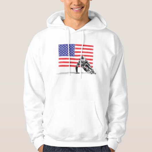 U.S.A. Flagge dwonhill T - Shirt (Vorderseite)