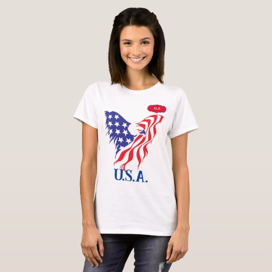 "U.S.A." Monogramm T-Shirt (Vorne ganz)