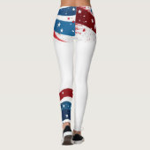 U.S.A. Rot-blaue Streifen Leggings (Rückseite)