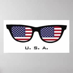 U. S. A. Shades Custom Text & Color Poster