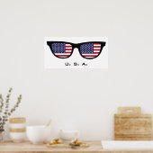 U. S. A. Shades Custom Text & Color Poster (Küche)