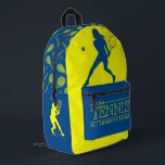 U.S.A Tennis Design Backpack  Bedruckter Rucksack<br><div class="desc">- Version 2: Blue and Yellow U.S.A Tennis Sports Design (multi-layered) Athletic Backpack.</div>