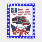 U.S.A. Truck - Patriotic Trucker Gift Blanket Fleecedecke (Vorderseite)