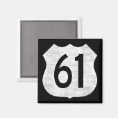 U.S. Autobahn 61 Wegweiser Magnet (Vorderseite/Rückseite)