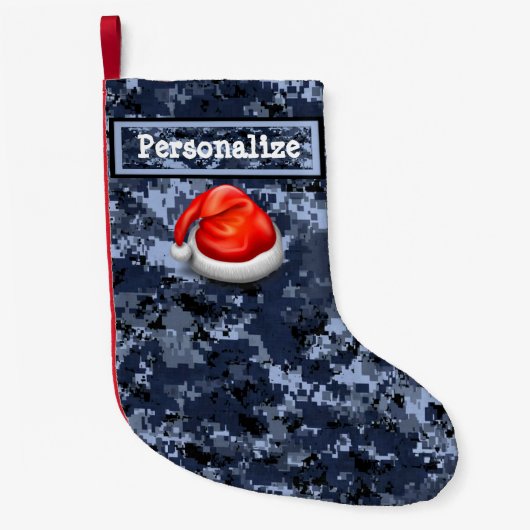 U.S. Blue Camouflage Weihnachts Strumpf mit Weihna Kleiner Weihnachtsstrumpf (Vorderseite)