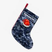 U.S. Blue Camouflage Weihnachts Strumpf mit Weihna Kleiner Weihnachtsstrumpf (Vorderansicht (hängend))
