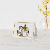 U.S. Border Patrol Agent auf Pferdegrußkarte Karte (Gelbe Blume)