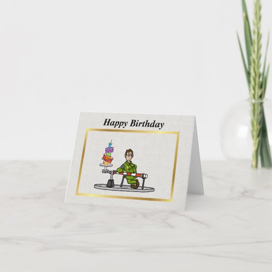 U.S. Border Patrol Agent bei Barrier Birthday Card Karte (Vorderseite)