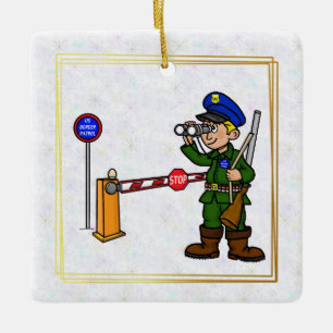 U.S. Border Patrol Agent mit Binoculars Ornament