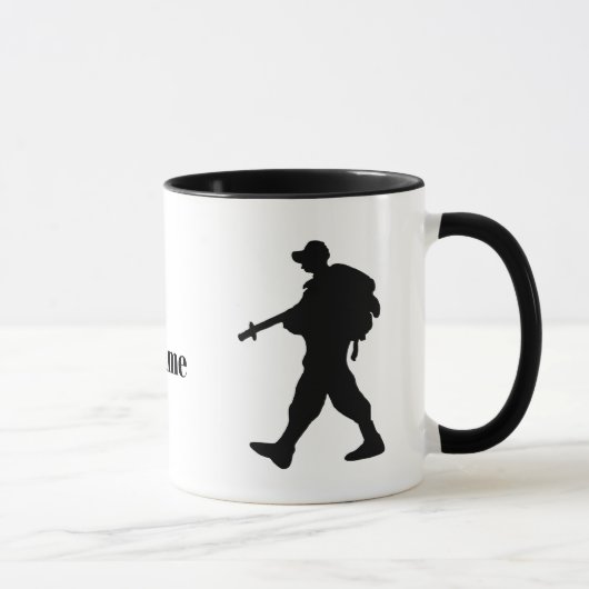 U.S. Border Patrol Agent Silhouette Name Tasse (Rechts)