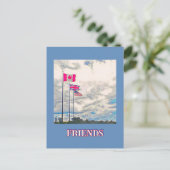 U.S., BRITAIN, KANADA FLAGS / FREUNDE POSTKARTE (Stehend Vorderseite)
