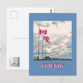 U.S., BRITAIN, KANADA FLAGS / FREUNDE POSTKARTE (Vorne/Hinten)