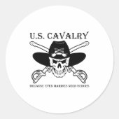 U.s. Cavalry Because Even Marines Need Heroes Funn Runder Aufkleber (Vorderseite)