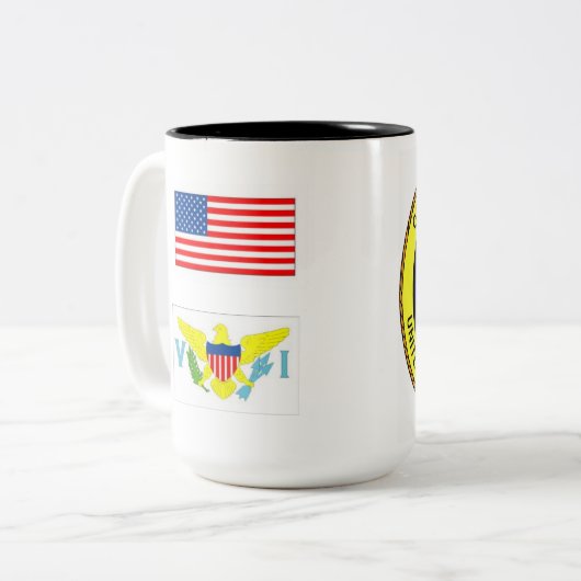 U.S. Die Jungferninseln-Kaffeetasse Zweifarbige Tasse (Vorderseite Links)