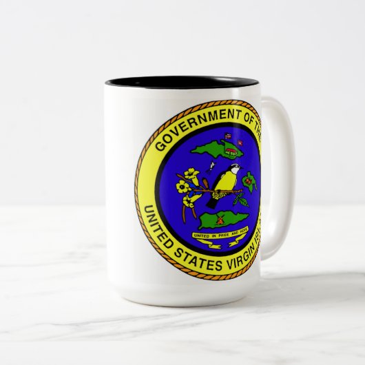 U.S. Die Jungferninseln-Kaffeetasse Zweifarbige Tasse (VorderseiteRechts)