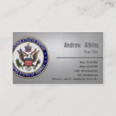 U.S.-Emblem für das Verteidigungssystem (DAS) [3D] Visitenkarte (Rückseite)