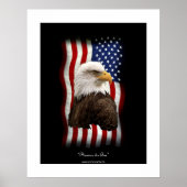 U.S. Flag & Bald Eagle Patriotic Poster Print (Vorne)