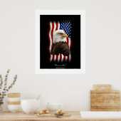 U.S. Flag & Bald Eagle Patriotic Poster Print (Küche)