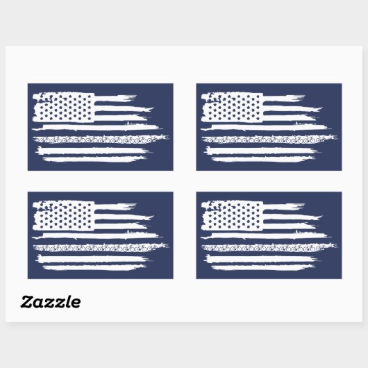 U.S. Flag Cycling Rechteckiger Aufkleber (Blatt)